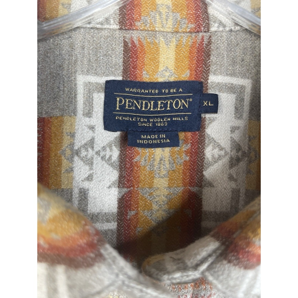 Pendleton Beige And Orange Button Down Shirt - image 7